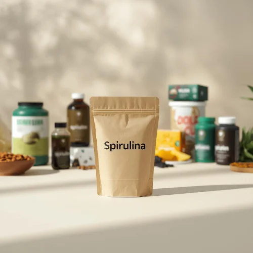 Spirulina powder in superfood smoothie blending products